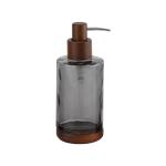 Acacia Wood Glass Bathroom Accessories With Natural Soap Dispenser Pump Head