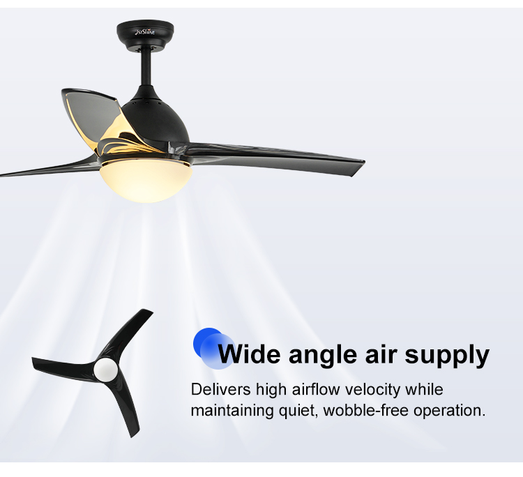 52 Inch DC Pure Copper 6 Speed Ceiling Fan with Light Kit and 3000K Color Temperature