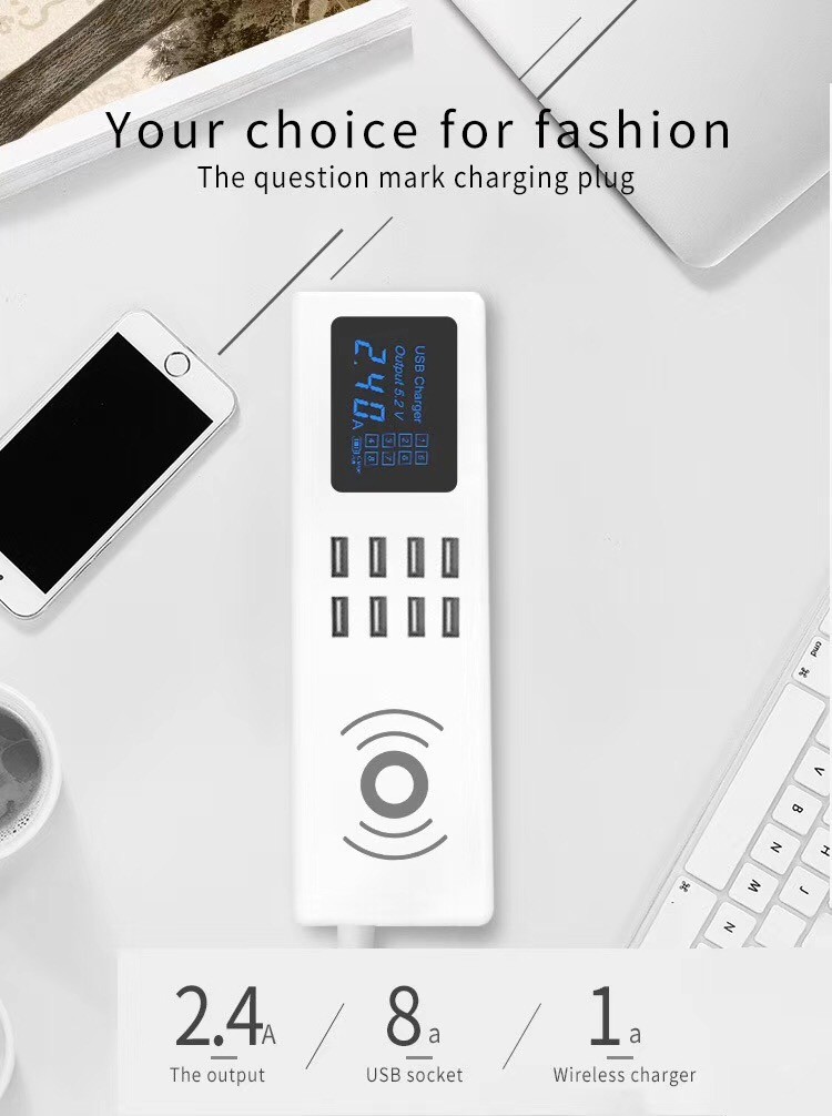 WIRELESS CHARGING USB SOCKET Qi Wireless Charger Charging Pad Universal USB Charger 8 Ports USB Socket for Smart Phone