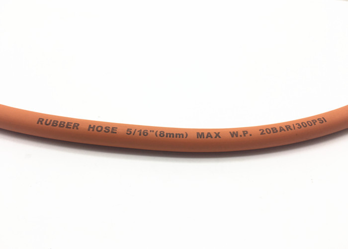 NBR Material Orange Rubber Lpg Gas Hose 5 / 16 Inch for Domestic Cooking