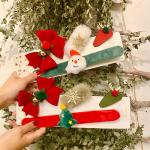 Christmas Slap Bracelets Kids Hair Bow Clips Barrettes Hairpin 43g With Santa