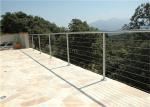 Outdoor Top Mount Building Railing 6mm Stainless Steel Wire Handrail Systems