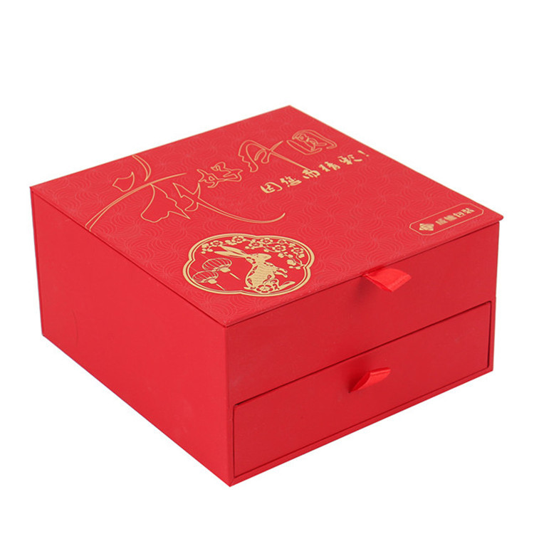 Fashion Design Luxury Soft Paper Rigid Cardboard Mooncake Packaging Box Custom Logo Magnetic With Divider