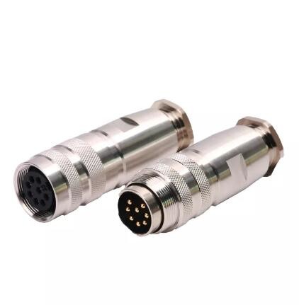 M16 M5 Male Female Circular AISG Connector 8 pin DIN Solder Type Metal Assebly Plug
