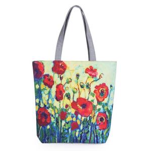 Quality Floral Printed Canvas Casual Womens Reusable Shopping Bags With Logo wholesale