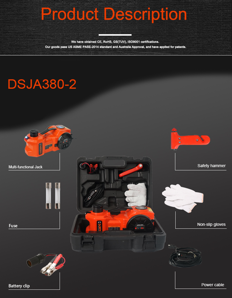 portable 5 Ton Hydraulic Jack With Pressure Gauge Nonslippy Mats