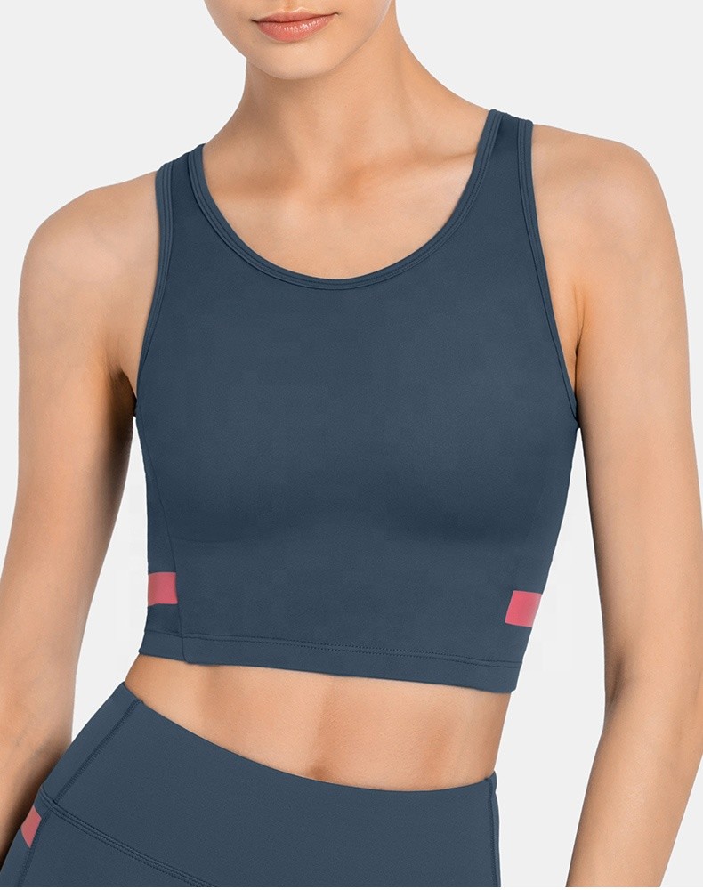 Womens Crop Tank Tops High Neck Workout Running Yoga Bra Tank Top