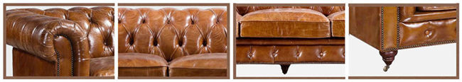 Light / Dark Brown Vintage Leather Chesterfield Couch Sofa 1/2/3/4 Seater