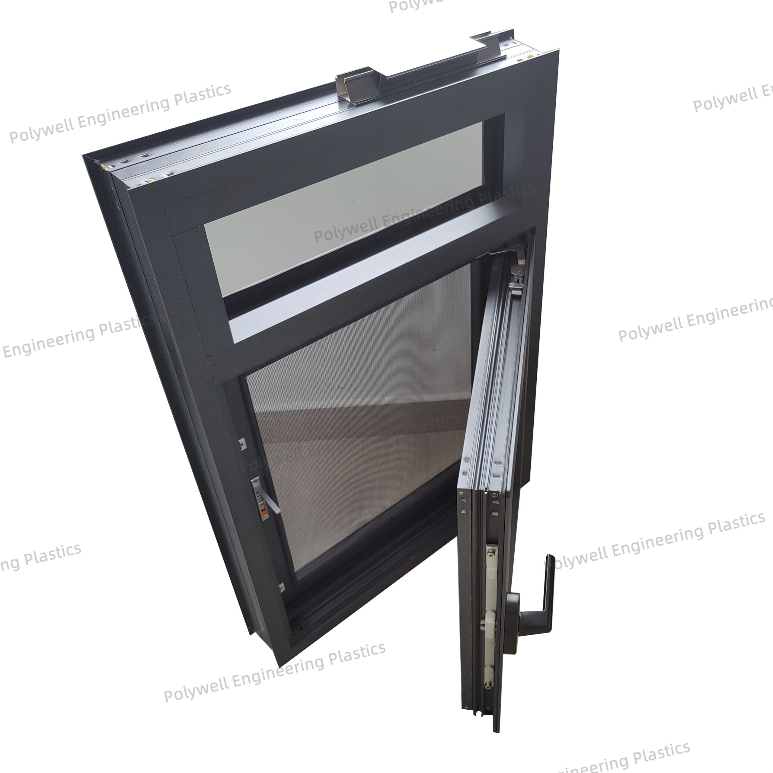 Tilt Turn Casement Aluminum System Window 6005 High Standard Window Grill