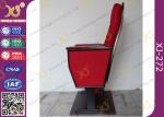 Public Folded Veneer Auditorium Chairs / Red Lecture Hall Seating