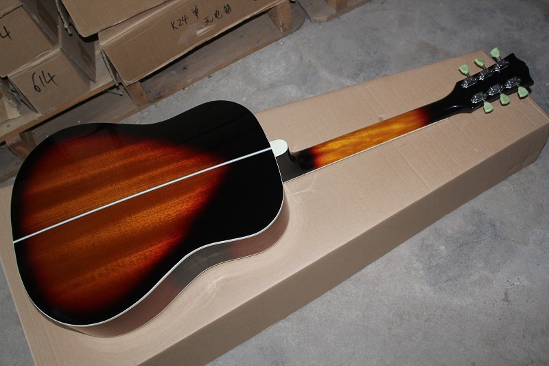 Factory 41 inch Solid Top tobacco sunburst 70th Anniversary John Lennon acoustic guitar with electric guitar's pickup