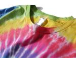Customized high quality cotton short sleeve o neck street hand dyed Rainbow t