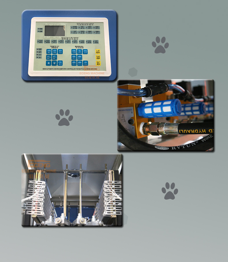 SMC 4 Cavity PET Stretch Blow Molding Machine XINJIE PLC Control