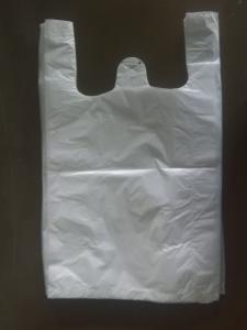Quality 300+160*525mm 15mic White Unprinted Plastic T-Shirt Bag - 1000/Case , HDPE Material wholesale