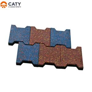 Quality Dog Bone Interlocking Rubber Pavers Tile Weatherproof For Outdoor Racecourse Horse Stable Mat wholesale