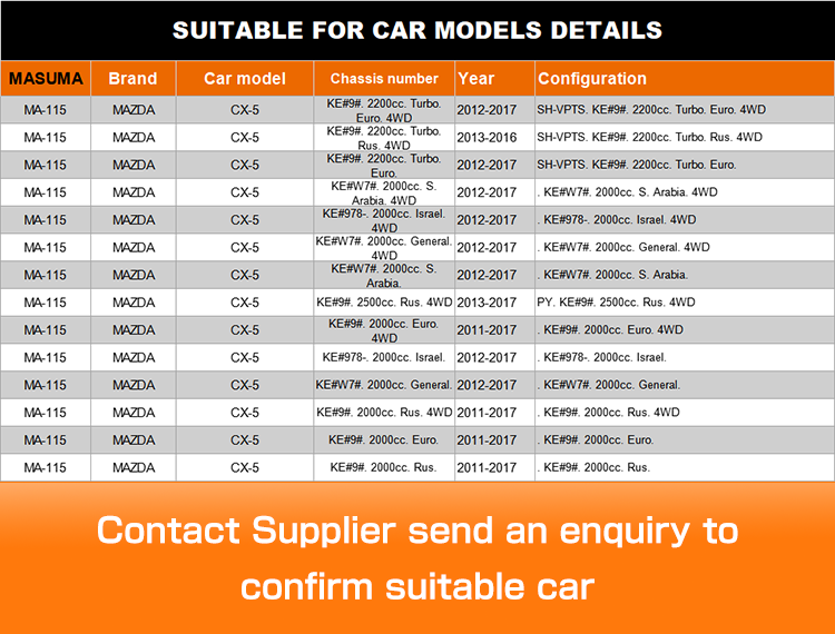 Yes KD35-28-500 MAZDA CX-5 KE 9 2000cc Euro MASUMA Automatic adjustable control arm