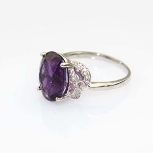 Quality Women Jewelry 925 Silver Ring with 10mmx14mm Oval Purple Cubic Zirocnia(R213) wholesale