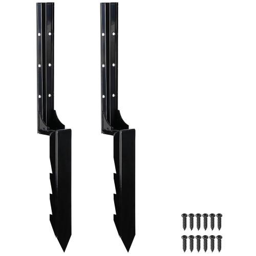 Pressure Treated Wood Fence Post Repair Kit with Heavy Duty Metal Support