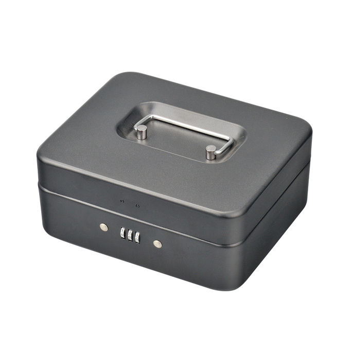 3 Compartment Metal Cash Box Coin Multi Color Money Collection Safes