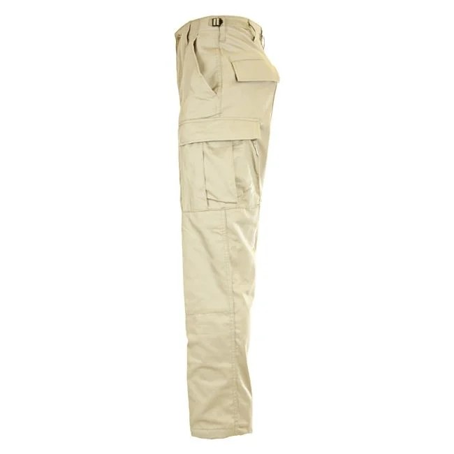 Khaki Fabric ACU Tactical Pants Polyester Cotton Rip Stop Fade Resistant