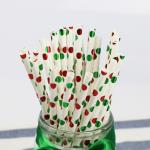 Green foil pattern FDA Certificate Biodegradable Paper Straws Food-grade