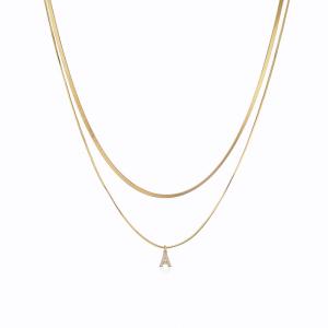 Quality Anniversary 18k Gold Necklace Jewelry Custom Gold Initial Letter Necklace wholesale