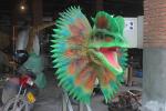 High Density Sponge Playground Dinosaur Head For Factory Door Show