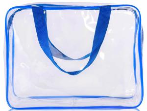 Quality EN71 ISO9001 Zippered Gift Bags Clear Plastic Cosmetic Travel Bag 0.3mm wholesale