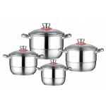 Multi-function Silver Kitchen Cookware Cooking Pot Set Stainless Steel Soup &