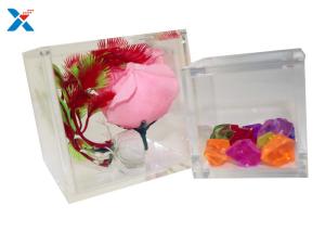 Quality Cube Acrylic Packaging Box Color Customized For Candy / Flower Storage wholesale