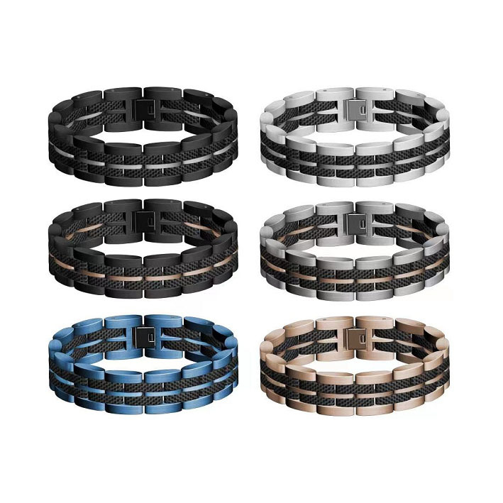 Mens Black Hip Hop Stainless Steel Bracelet For Men With High End And Special Design