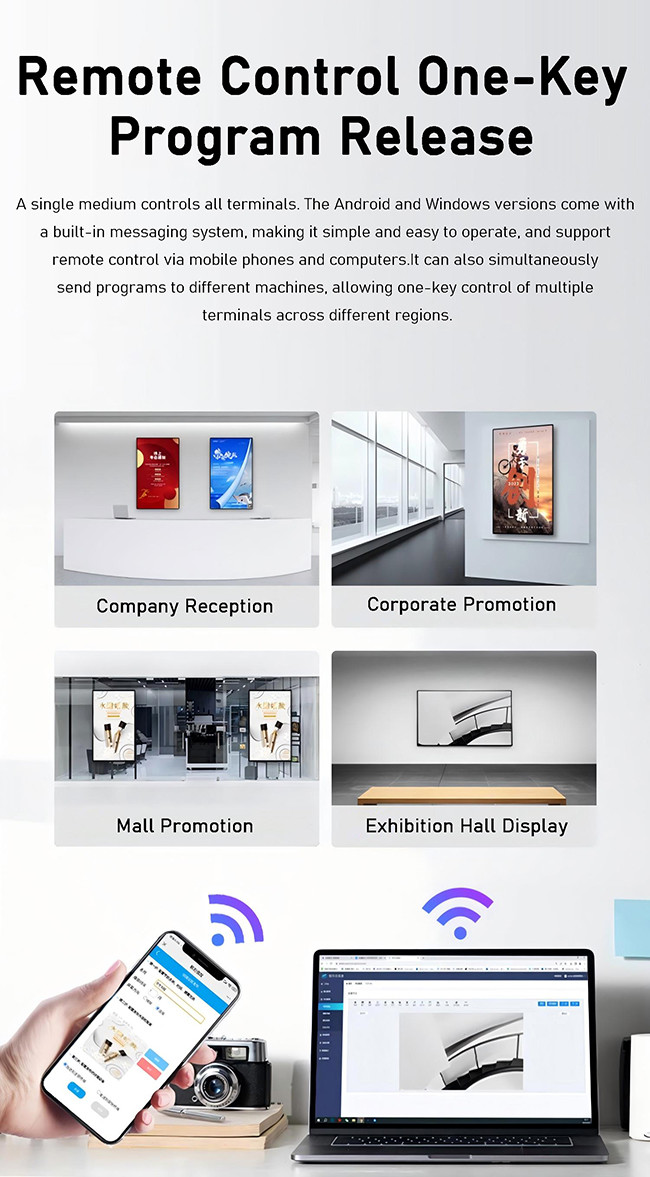 Indoor Advertising Player Signage with Customizable Aluminum Alloy Frame and Advanced Android Operating System
