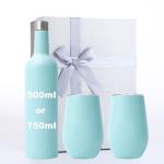 Leakproof 750ml Stainless Steel Wine Bottle Set With Gift Box