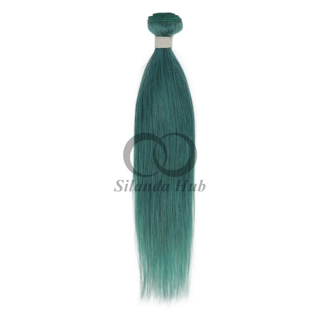 Green Straight Remy Human Hair Bundles Sew In Weave Bundles Brazilian Bundle Deals