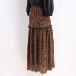 Fashionable Polyester Moss Floral Maxi Skirt