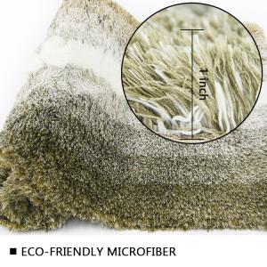 Quality Light Yellow Shaggy Tufted Bath Mat 1200 GSM Yarn Weight wholesale