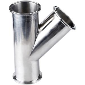 Quality Equal Stainless Steel 304 316 Sanitary Clamped Lateral Tee 45 Degree Y Branch Pipe Fitting wholesale