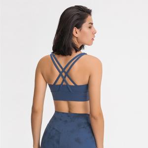 Quality OEM Naked Feeling Medium Support Cross Back Womens Sports Bra Logo Printing wholesale