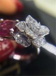Piaget full diamonds red tourmaline rose ring of 18kt gold with yellow gold or