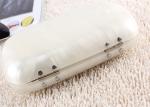Fashionable White Pearl Acrylic Evening Clutch Handbag For Dinner Party