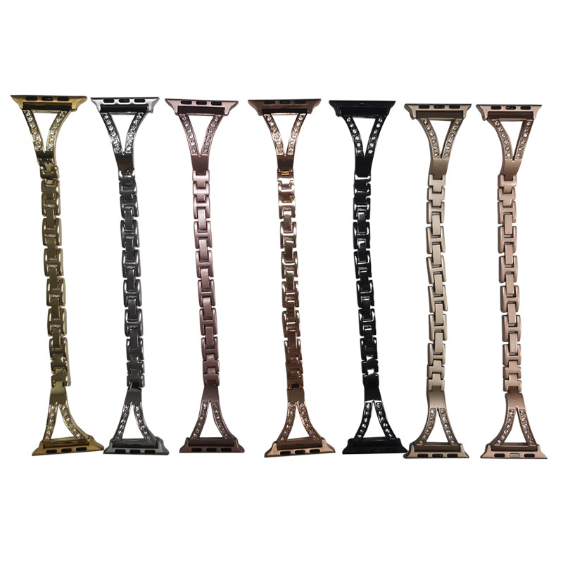 Apple Huawei Samsung Watch Strap Herringbone Diamond Metal