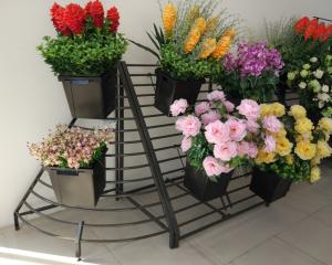 Quality Metal Artificial Flower Display Rack 936X936X1377mm Size Muliti Lever wholesale