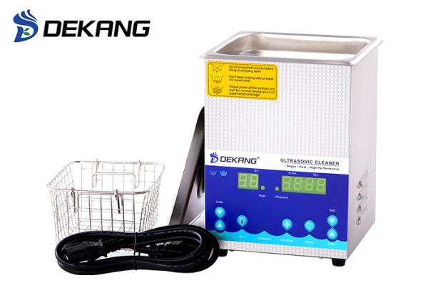 60W 2L Small Stainless Steel Ultrasonic Cleaner , Heated Timing Digital