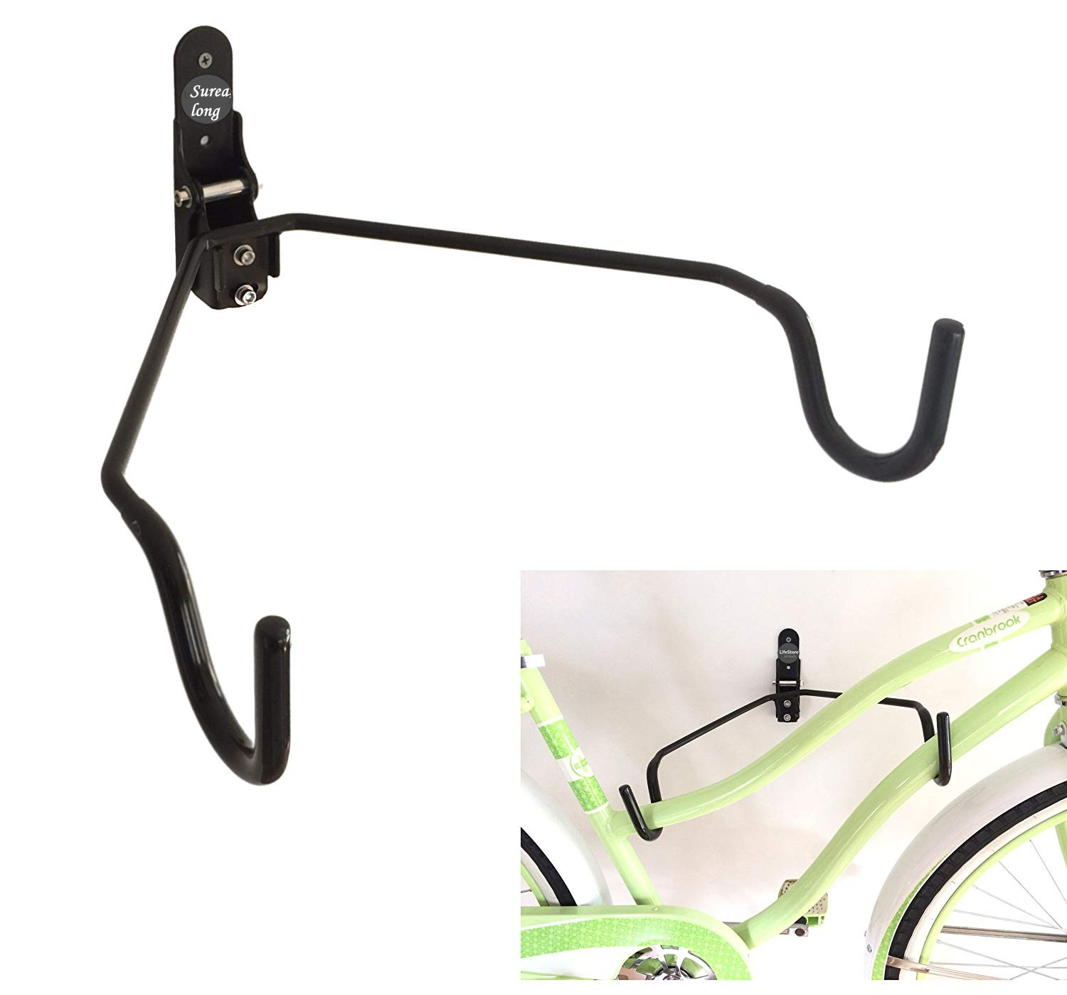 Universal Wall Mount for Bicycle Rear Carrier Bike Roof Rack Catcher in Garage and Cellar