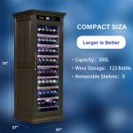 Wood Frame Drinks Refrigerator Freestanding Kitchen Wine Cooler Cabinet