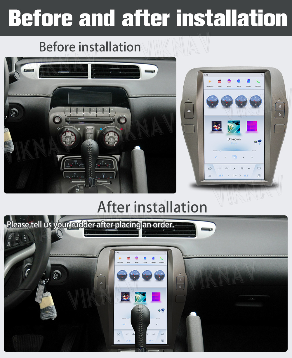 Multimedia 2 DIN Android Car Head Unit For Chevron Camaro 2010 - 2015