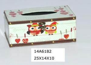 Quality PU Color Printing Dirt Resistant Wooden Tissue Box wholesale
