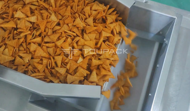 Aluminum Potato Nachos Shrimp Chips Sealing Food Canning Machine With 20 Head Multihead Weigher