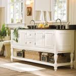 European Antique Free Standing Wall Tile Sink Bathroom Vanity with Sintered