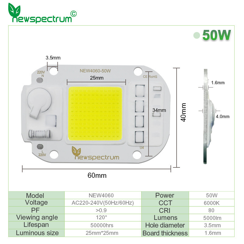 6000K COB LED Module Size 25mm Flip Chip For DIY Flood Light